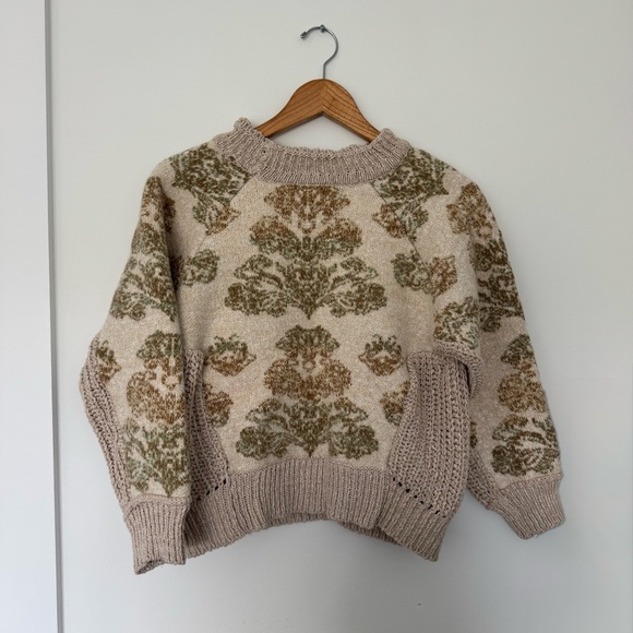 Anthropologie Mock Neck Stitched Patterned Sweater - Picture 6 of 6